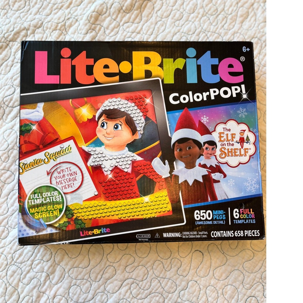 Lite-Brite ColorPOP! The Elf on the Shelf Santaverse 650 Mini-Pegs 6 Templates